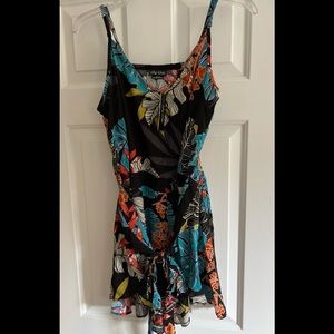 City Chic Tahiti black multicolor play suit romper in size US 14.